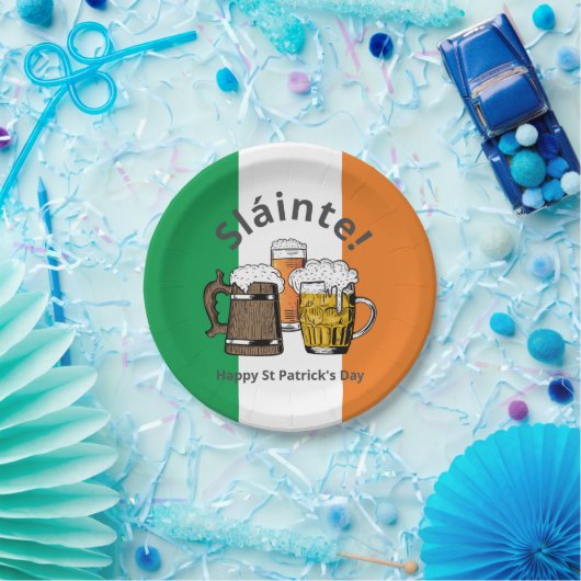 Happy St Patricks Day Irish Flag Pappteller (Party)