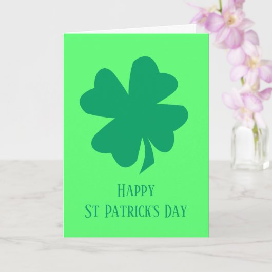 Happy St Patrick's Day Irish Green Kleeblatt 2025 Karte (Orchidee)