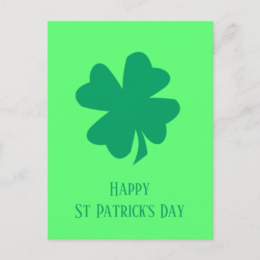 Happy St Patrick's Day Irish Green Kleeblatt 2025 Postkarte (Vorderseite)