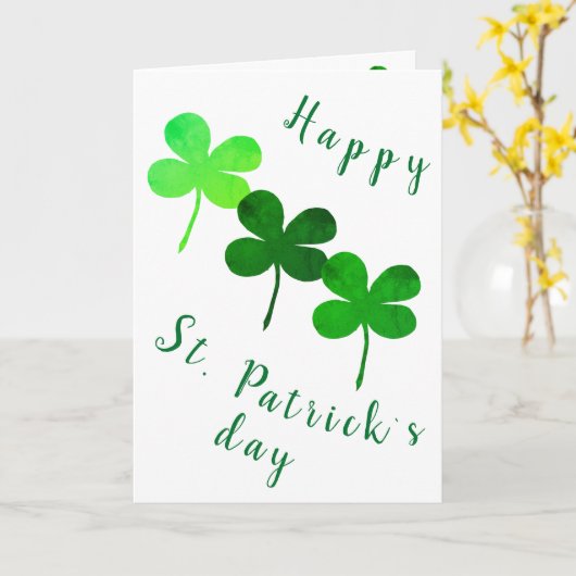 Happy St Patricks Day Irish Green Kleeblatt Karte (Gelbe Blume)