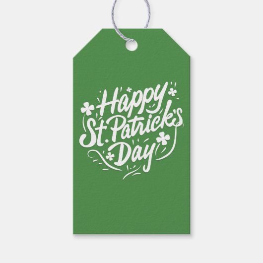 Happy St Patricks Day Irish Green Shamrock Custom Geschenkanhänger (Vorderseite)