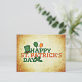 Happy St. Patrick's Day Irish Hat Postkarte (Stehend Vorderseite)