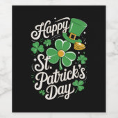 Happy St Patrick's Day Irish Heritage St Patty's Weinetikett (Einzelnes Label)