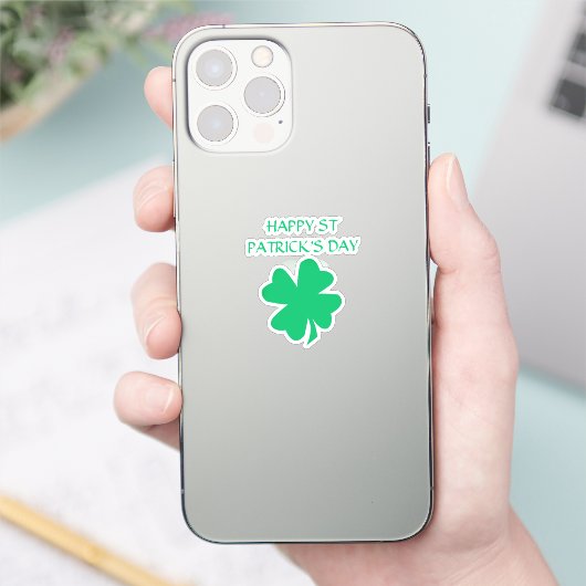 Happy St Patrick's Day Irish Kleeblatt Leaf 2024 Aufkleber (Telefon)