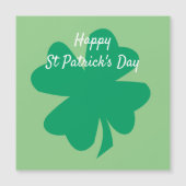 Happy St Patrick's Day Irish Kleeblatt Leaf Custom Magnetkarte (Vorderseite)