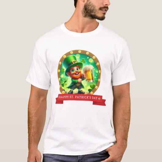 Happy St. Patrick's Day Irish Kleeblatts Leprechau T-Shirt (Vorderseite)