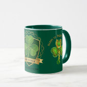 Happy St Patrick's Day Irish Luck Shamrock Mug Tasse (VorderseiteRechts)