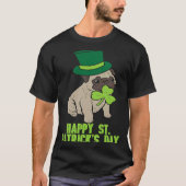 Happy St Patricks Day Irish Mops Dog Niedlich Sain T-Shirt (Vorderseite)