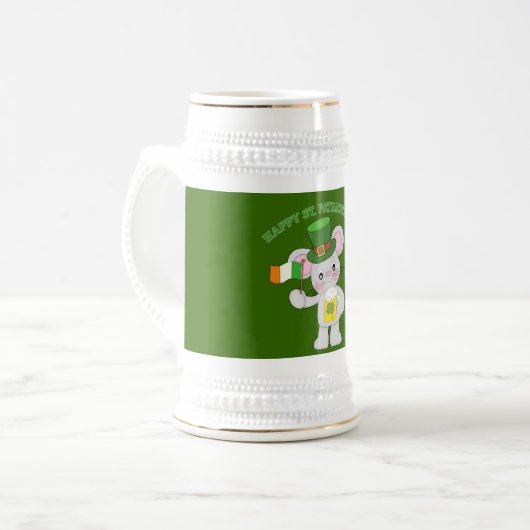 Happy St. Patrick's Day Irish Mouse Bierglas (Vorderseite Links)
