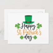 Happy St. Patrick's Day Irish Pride Kleeblatt Luck Postkarte (Vorne/Hinten)