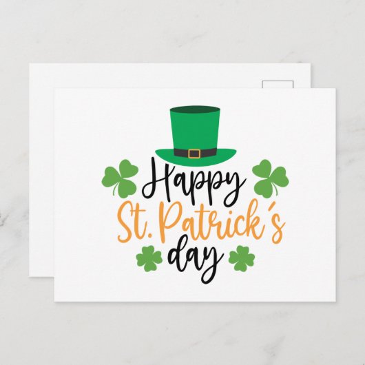 Happy St. Patrick's Day Irish Pride Kleeblatt Luck Postkarte (Vorne/Hinten)