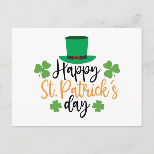Happy St. Patrick's Day Irish Pride Kleeblatt Luck Postkarte (Vorderseite)