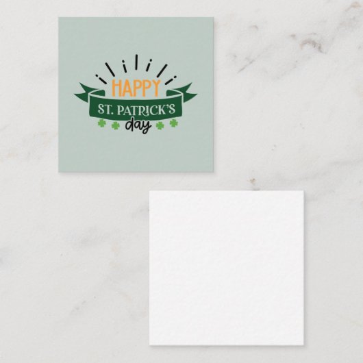 Happy St. Patrick's Day Irish Pride Kleeblatt Luck Telefonnummerkarte (Vorne/Hinten)