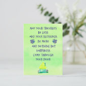 Happy St. Patrick's Day Irish Segen für Zuhause Postkarte (Stehend Vorderseite)