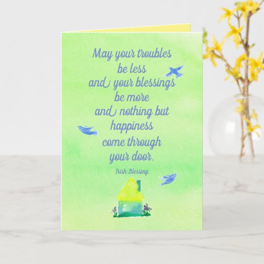 Happy St. Patrick's Day Irish Sessing Zuhause Bird Karte (Gelbe Blume)
