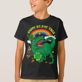 Happy St. Patricks Day Irish Tyrannosaurus rex Din T-Shirt