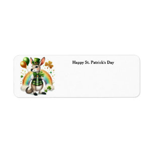 Happy St. Patrick's Day Kangaroo-Adressetikett