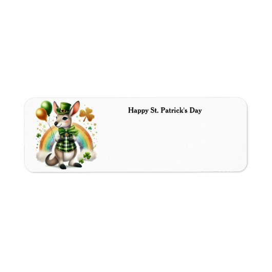 Happy St. Patrick's Day Kangaroo-Adressetikett (Vorne)