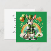 Happy St. Patrick's Day Kangaroo Flat Card Feiertagskarte (Vorne/Hinten)