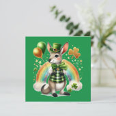 Happy St. Patrick's Day Kangaroo Flat Card Feiertagskarte (Stehend Vorderseite)