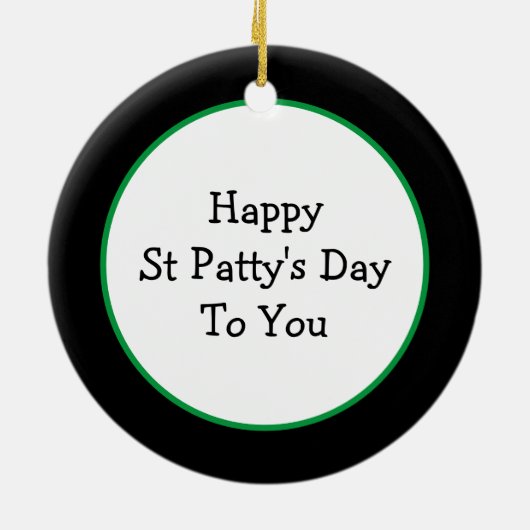 Happy St Patrick's Day Keramik Ornament (Hinten)