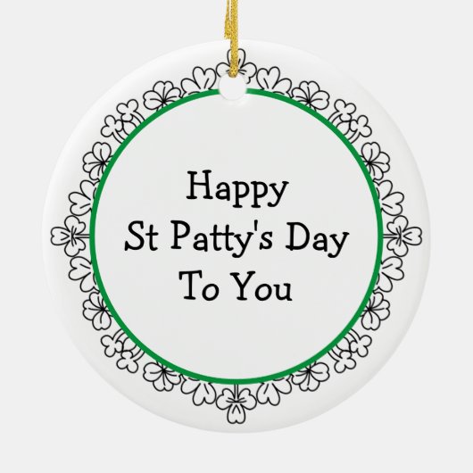 Happy St Patrick's Day Keramik Ornament (Hinten)