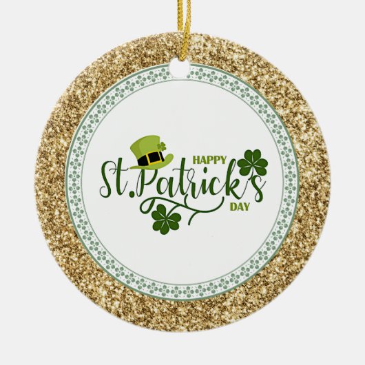 Happy St. Patrick's Day, Keramik Ornament (Vorne)