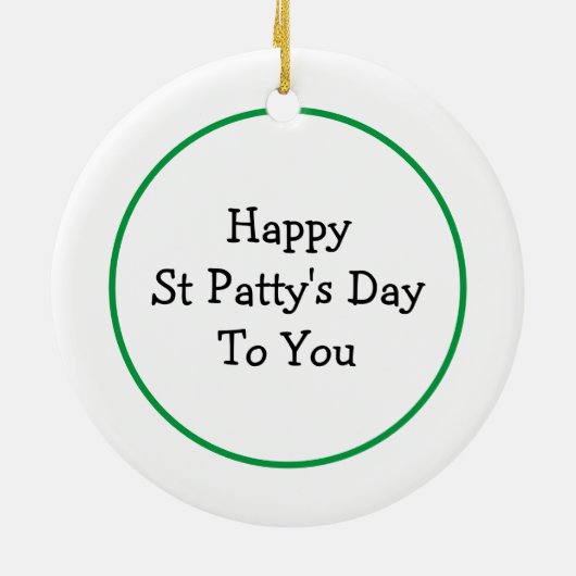 Happy St Patrick's Day Keramik Ornament (Hinten)