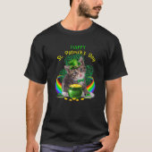 Happy St Patricks Day Kitten Leprechaun Hat Shamro T-Shirt (Vorderseite)
