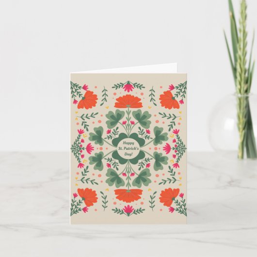 Happy St. Patrick's Day Kleber und Blume Karte (Vorderseite)