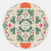 Happy St. Patrick's Day Kleber und Blume Runder Aufkleber (Vorderseite)