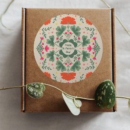 Happy St. Patrick's Day Kleber und Blume Runder Aufkleber