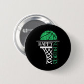 Happy St Patricks Day Kleeblatt Basketballspieler Button (Vorne & Hinten)