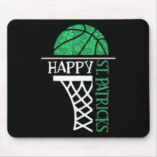 Happy St Patricks Day Kleeblatt Basketballspieler Mousepad
