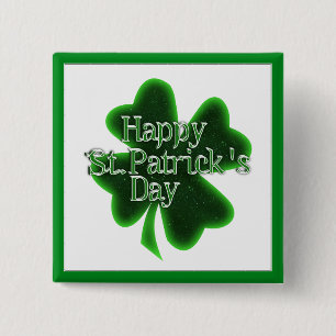 Happy St. Patricks Day Kleeblatt Button