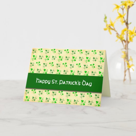 Happy St. Patrick's Day Kleeblatt Card Karte (Gelbe Blume)