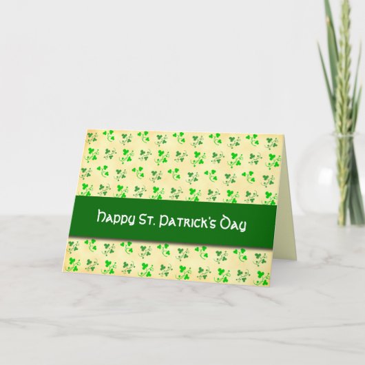 Happy St. Patrick's Day Kleeblatt Card Karte (Vorderseite)