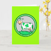 Happy St. Patrick's Day Kleeblatt Cow Karte (Gelbe Blume)