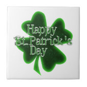 Happy St. Patricks Day Kleeblatt Fliese (Vorderseite)