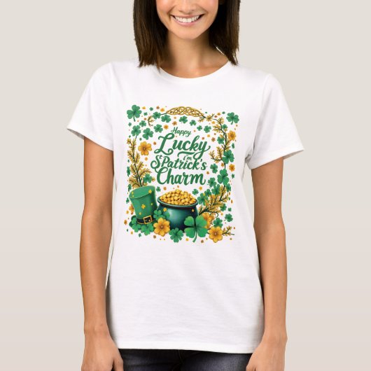 Happy St. Patricks Day Kleeblatt Irish Saint Patri T-Shirt (Vorderseite)