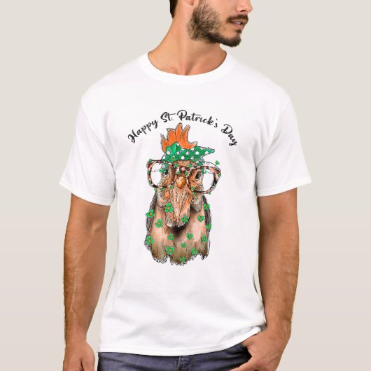 Happy St Patrick's Day Kleeblatt Leaf Chicken Lepr T-Shirt (Vorderseite)