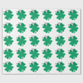 Happy St Patrick's Day Kleeblatt Leaf Green Geschenkpapier (Flach)