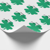 Happy St Patrick's Day Kleeblatt Leaf Green Geschenkpapier (Ecke)