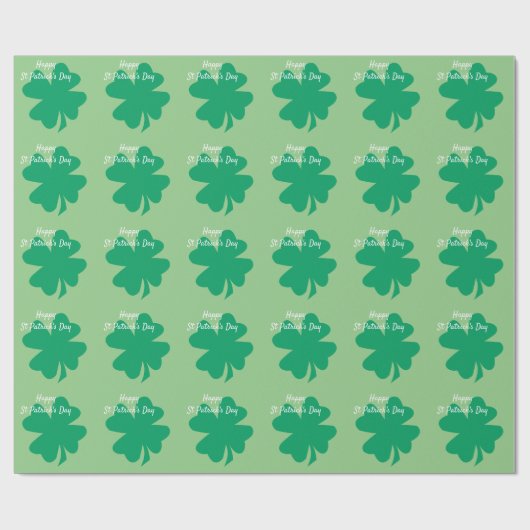 Happy St Patrick's Day Kleeblatt Leaf Irish Custom Geschenkpapier (Flach)