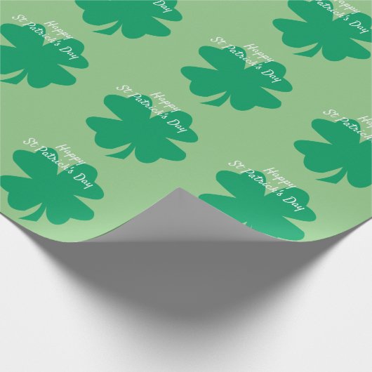 Happy St Patrick's Day Kleeblatt Leaf Irish Custom Geschenkpapier (Ecke)