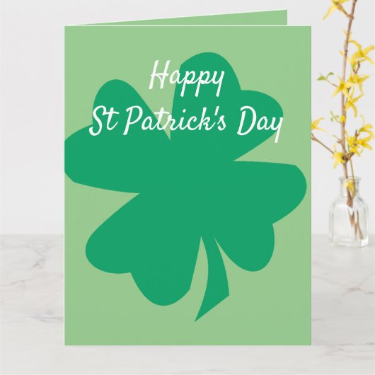 Happy St Patrick's Day Kleeblatt Leaf Irish Custom Karte (Gelbe Blume)