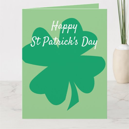 Happy St Patrick's Day Kleeblatt Leaf Irish Custom Karte (Vorderseite)