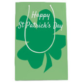 Happy St Patrick's Day Kleeblatt Leaf Irish Custom Mittlere Geschenktüte (Vorderseite)