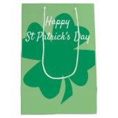 Happy St Patrick's Day Kleeblatt Leaf Irish Custom Mittlere Geschenktüte (Rückseite)