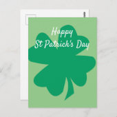 Happy St Patrick's Day Kleeblatt Leaf Irish Custom Postkarte (Vorne/Hinten)